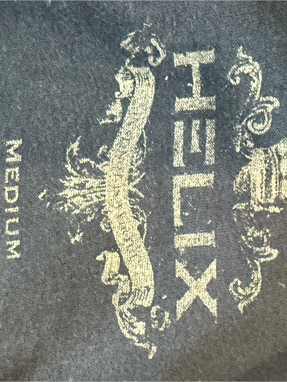Helix Navy Blue Tee with Cream Decorative Print - Picture 3 of 3